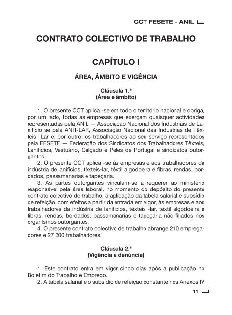 Contrato Colectivo de Trabalho para o Sector de Lanifícios ... - Fesete