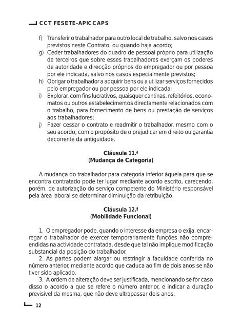 Contrato Colectivo de Trabalho para o Sector do Calçado - Fesete