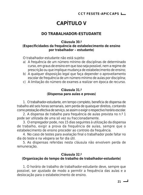 Contrato Colectivo de Trabalho para o Sector do Calçado - Fesete