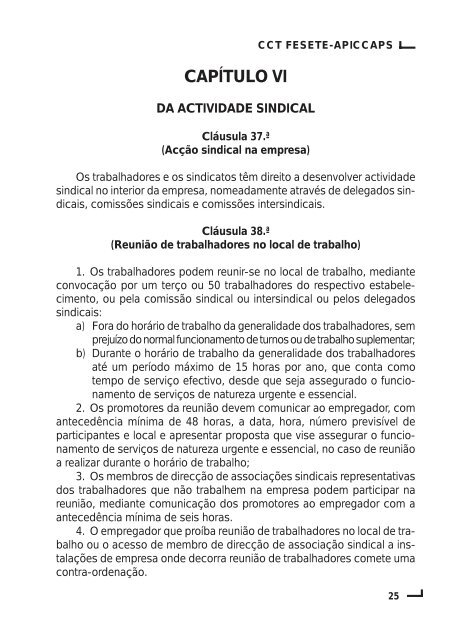 Contrato Colectivo de Trabalho para o Sector do Calçado - Fesete