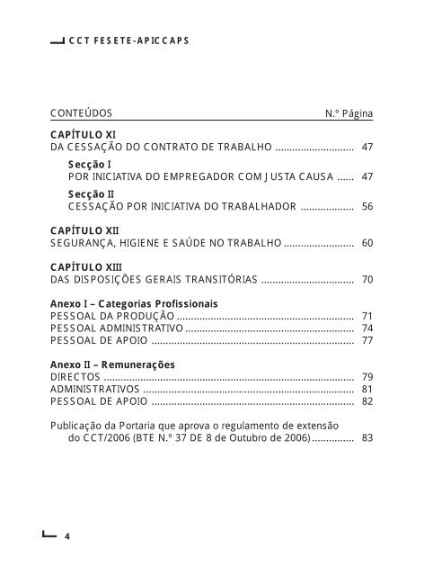 Contrato Colectivo de Trabalho para o Sector do Calçado - Fesete