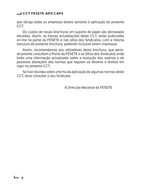 Contrato Colectivo de Trabalho para o Sector do Calçado - Fesete