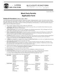 Block Party Permits Application Form - Upper Arlington