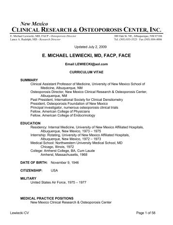 e. michael lewiecki, md, facp, face - New Mexico Clinical Research ...