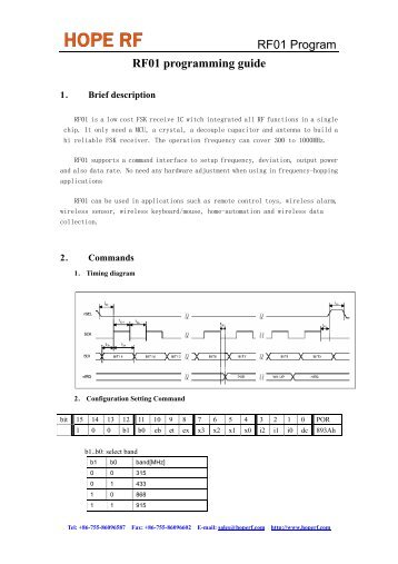 RF01 programming guide