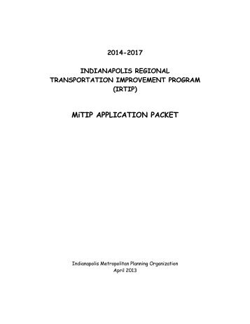 IRTIP - Indianapolis Metropolitan Planning Organization