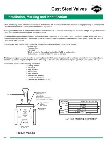 Jenkins Cast Steel Valves - Associated Valve