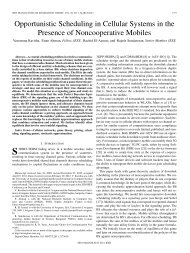 Opportunistic Scheduling in Cellular Systems in the Presence of ...
