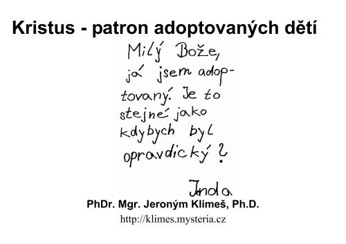 Kristus - patron adoptovanÃ½ch dÄtÃ­ - JeronÃ½m KlimeÅ¡