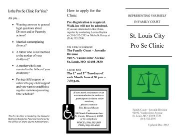 Brochure Pro Se Clinic.pdf - 22nd Circuit Court, St. Louis, Missouri