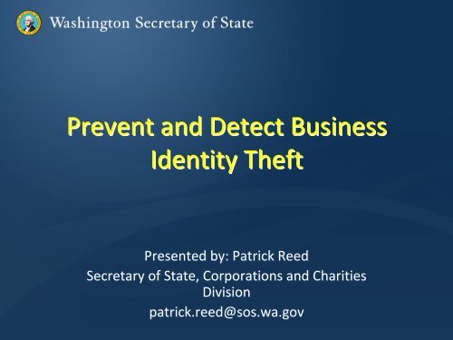 Business ID Theft by Patrick Reed - City of Lakewood