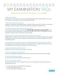 MY EXAMINATION: FAQs - NCARB