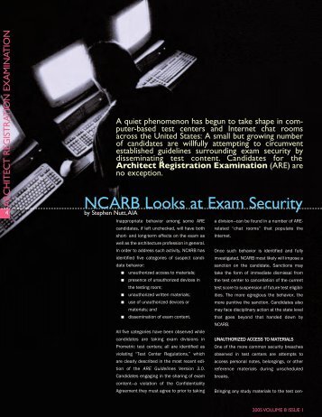 NCARB Looks at Exam Security