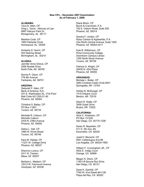 New Cps A December 07 Examination As Of February 1 08 New Cps A December 07 Examination As Of February 1 08