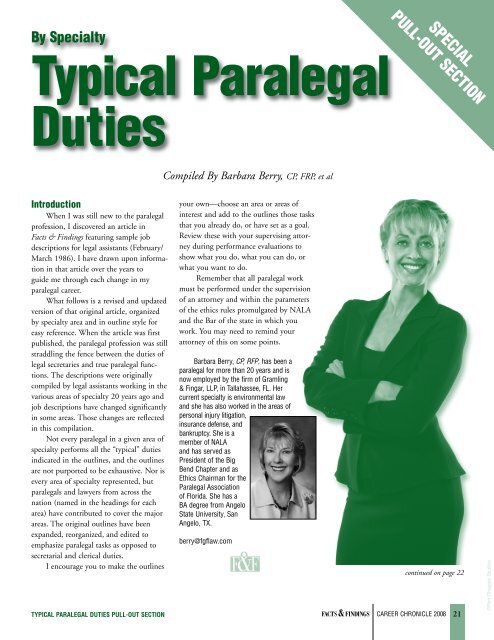 Typical Paralegal Duties - National Association of Legal Assistants