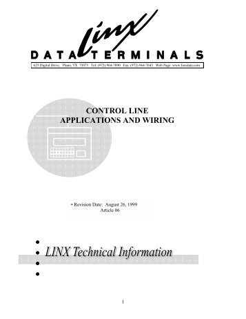 CONTROL LINE APPLICATIONS AND WIRING - LINX Data Terminals