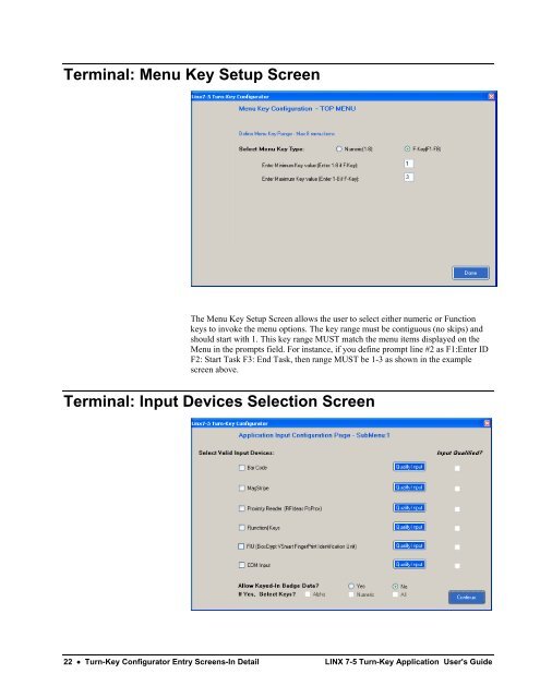 LINX 7-5 Turn-Key Application User's Guide - LINX Data Terminals