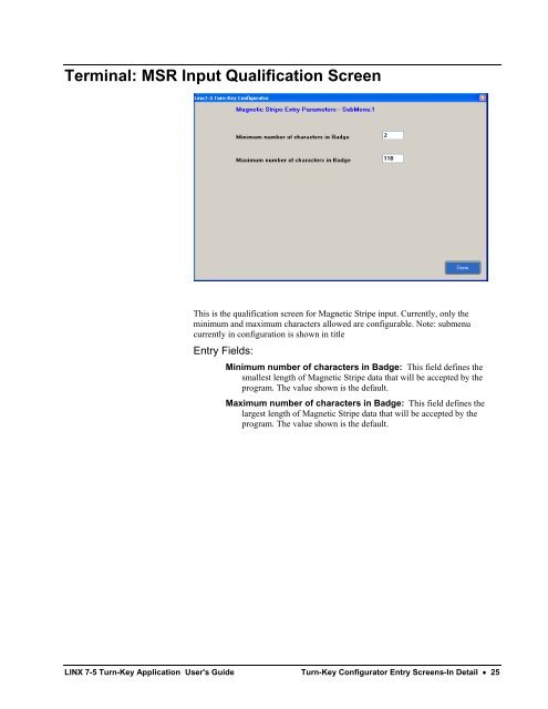 LINX 7-5 Turn-Key Application User's Guide - LINX Data Terminals