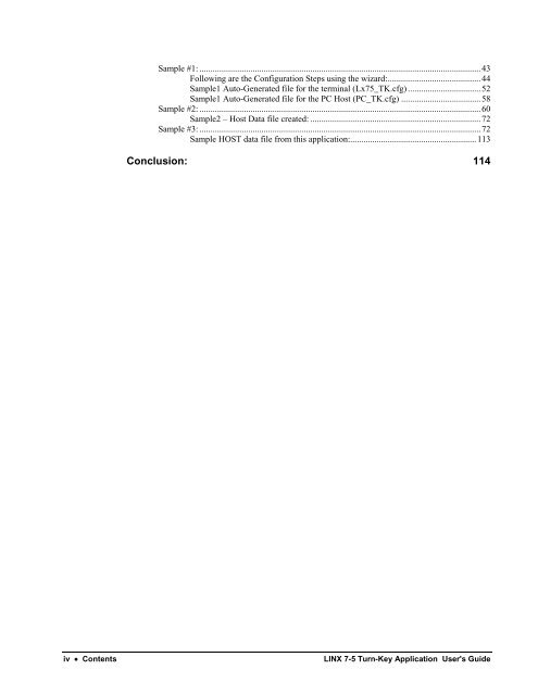 LINX 7-5 Turn-Key Application User's Guide - LINX Data Terminals