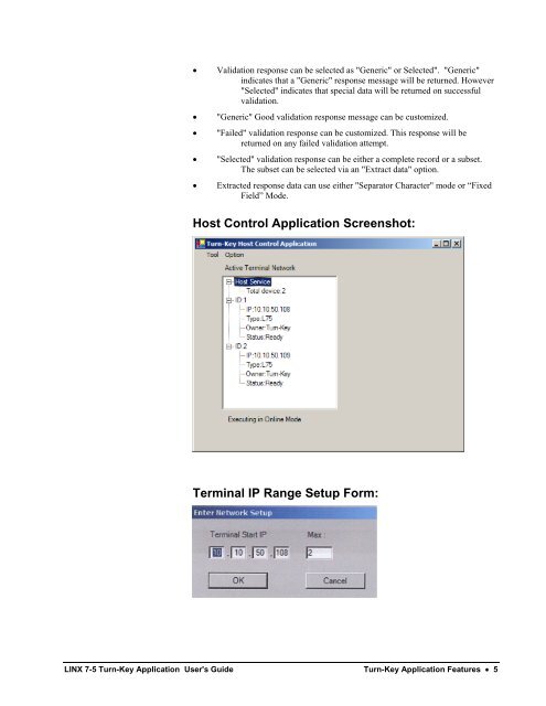 LINX 7-5 Turn-Key Application User's Guide - LINX Data Terminals