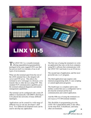LINX VII-5 Data Sheet - LINX Data Terminals