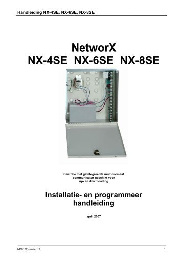 NetworX NX-4SE NX-6SE NX-8SE - Lobeco