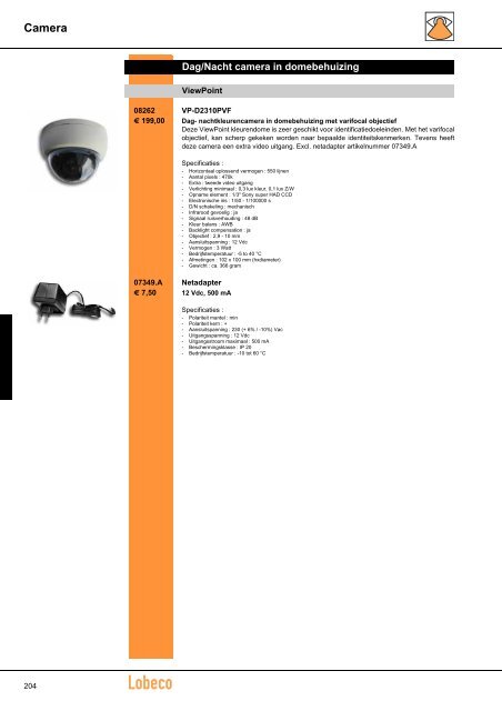 Inleiding camerasystemen Z/W Camara's Camera's IP ... - Lobeco