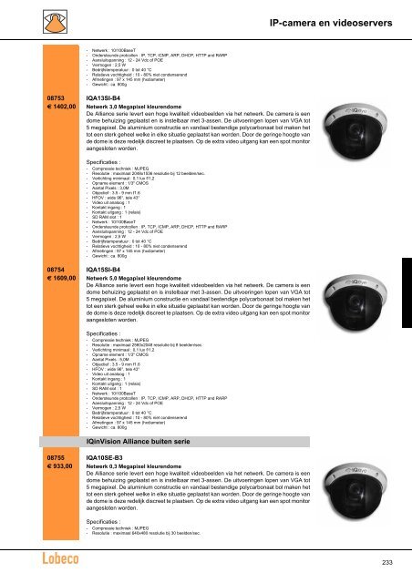 Inleiding camerasystemen Z/W Camara's Camera's IP ... - Lobeco