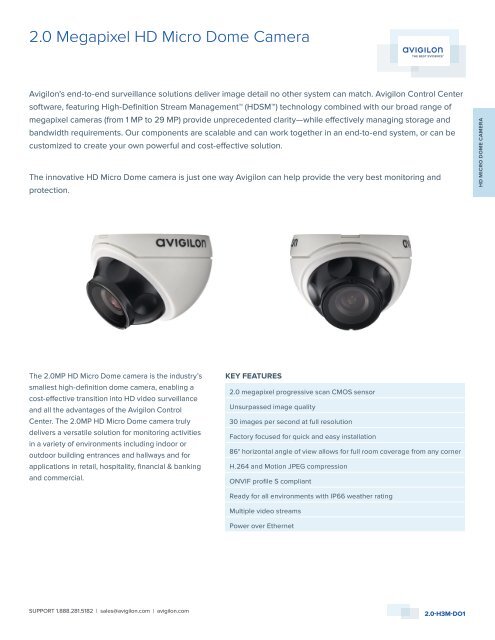 2.0 Megapixel HD Micro Dome Camera