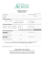 SUMMER CAMP 2013 Registration Form - Trillium Waldorf School