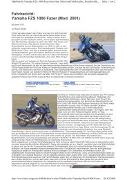 Fahrbericht: Yamaha FZS 1000 Fazer (Mod. 2001) - Bandport.de