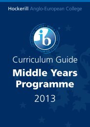 Middle Years Programme 2013 - Hockerill Anglo-European College