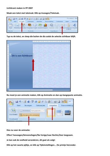 Lichtkrant maken in PP 2007 Maak een tekst met ... - Seniorweb