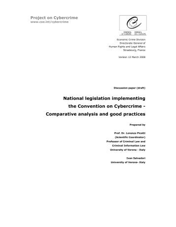 National legislation implementing the Convention on Cybercrime ...