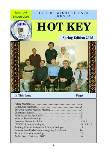 Hotkey - Spring 2005 - Isle of Wight PC User Group