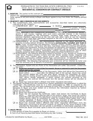 TREC NO. 30-9, RESIDENTIAL CONDOMINIUM CONTRACT ...