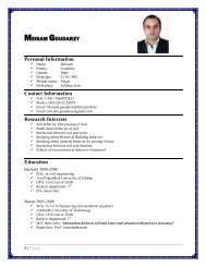 MEISAM GOUDARZY Personal Information Contact Information ...