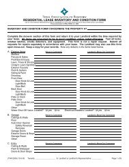 RESIDENTIAL LEASE INVENTORY AND CONDITION FORM