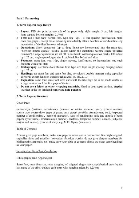 1 Guidelines and Style Sheet for Writing Research Papers in Literary ...