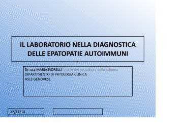 il laboratorio nella diagnostica delle epatopatie autoimmuni