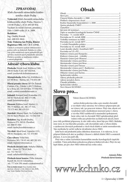 zpravodaj 1/2009 - Klub chovatelÅ¯ NKO