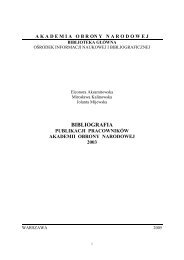 Bibliografia 2003.pdf - Biblioteka GÅÃ³wna Akademii Obrony Narodowej