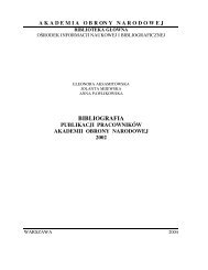 Bibliografia 2002.pdf - Biblioteka GÅÃ³wna Akademii Obrony Narodowej