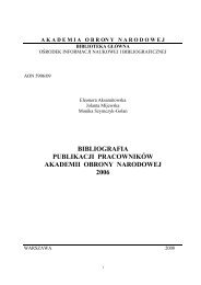 Bibliografia 2006.pdf - Biblioteka GÅÃ³wna Akademii Obrony Narodowej