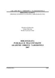 Bibliografia 2007.pdf - Biblioteka GÅÃ³wna Akademii Obrony Narodowej