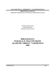 Bibliografia 2009.pdf - Biblioteka GÅÃ³wna Akademii Obrony Narodowej