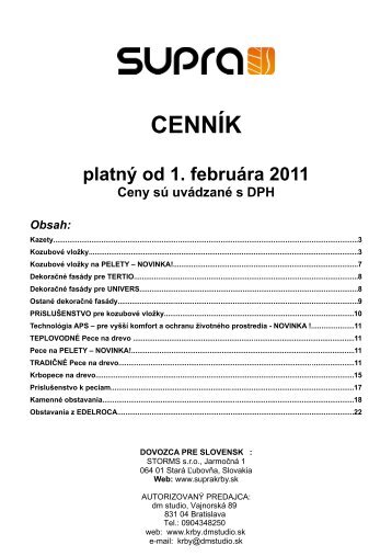 CENNÃK - dm studio sro