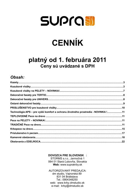 CENNÃK - dm studio sro