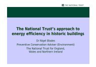 The National Trust's approach to energy efficiency in historic buildings