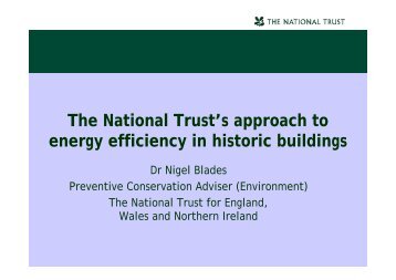 The National Trust's approach to energy efficiency in historic buildings